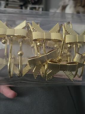 12 Gold Bow Hoop Earrings - Women Accessories